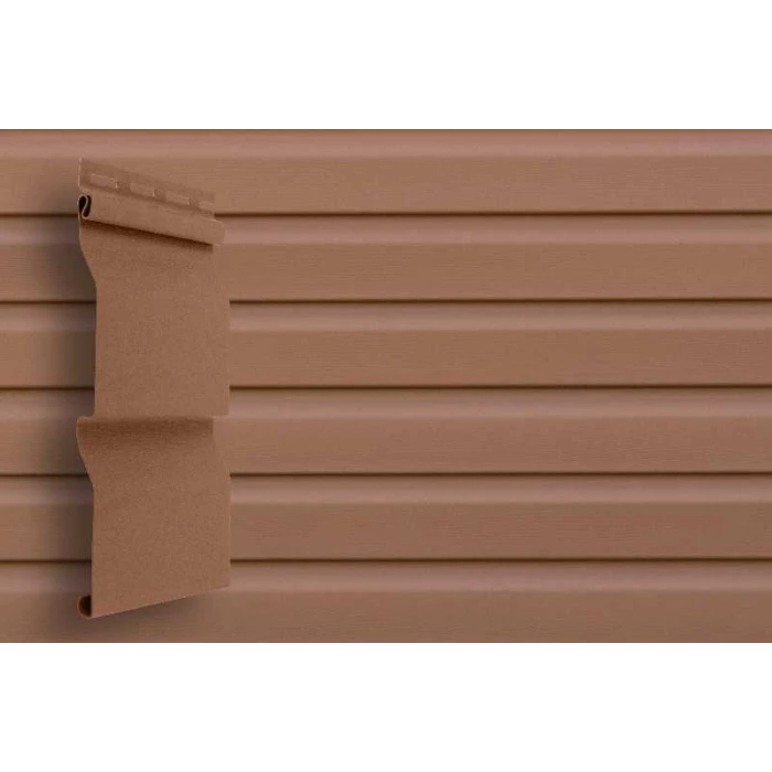 Виниловый сайдинг двухслойный Grand Line Корабельная доска Слим Темно-бежевый 3.00