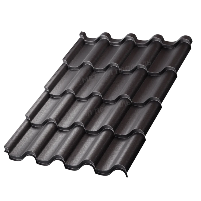 Металлочерепица Металл-Профиль Монтерроса-X 0,45 VikingMP® RAL 9005 Черный темный