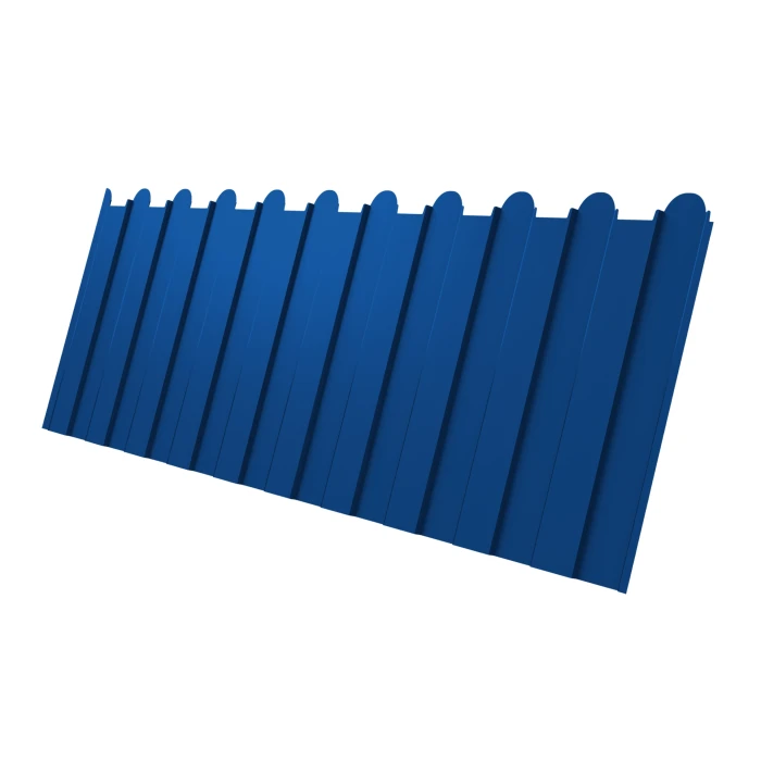 Профнастил фигурный C8 0.45 Полиэстер с пленкой RAL 5005 Синий насыщенный