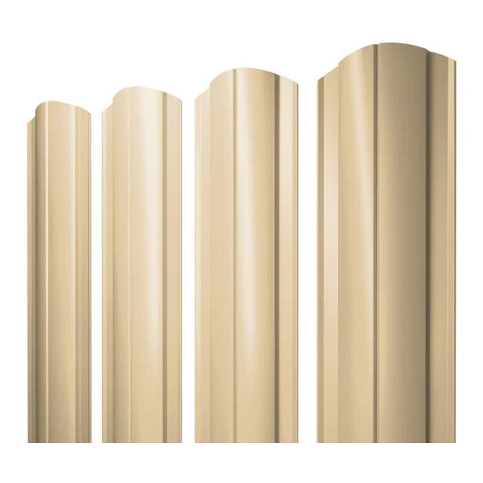 Штакетник Круглый фигурный Grand Line 0,45 Полиэстер RAL 1014 Слоновая Кость